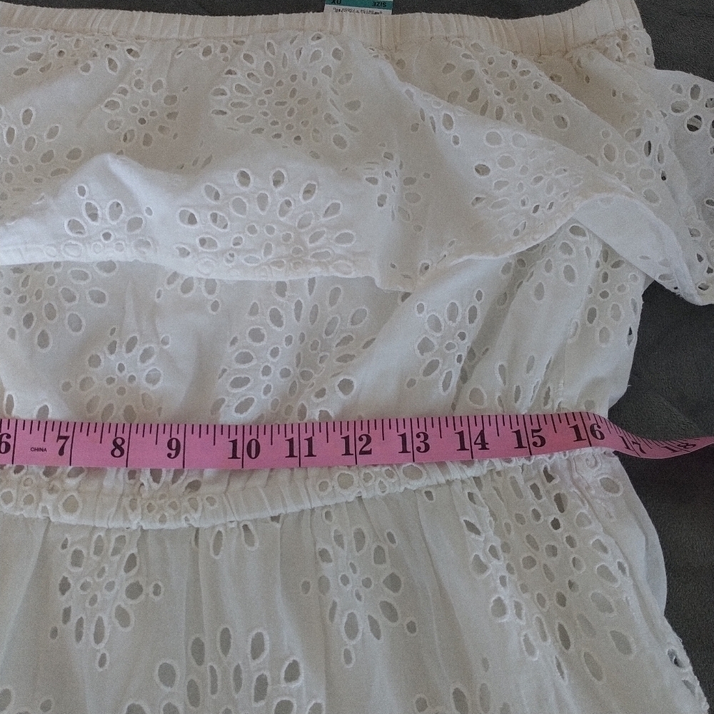 Michael Michael Kors White Eyelet Tiered Maxi Dress OX - Picture 15 of 15